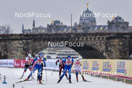 13.01.2018, Dresden, Germany (GER): Gaia Vuerich (ITA), Greta Laurent (ITA), Anna Dyvik (SWE) - FIS world cup cross-country, individual sprint, Dresden (GER). www.nordicfocus.com. © Thibaut/NordicFocus. Every downloaded picture is fee-liable.