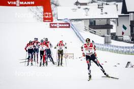 13.01.2017, Val di Fiemme, Italy (ITA): Akito Watabe (JPN), Johannes Rydzek (GER), Mario Seidl (AUT), (l-r)  - FIS world cup nordic combined, individual gundersen HS134/10km, Val di Fiemme (ITA). www.nordicfocus.com. © Bragotto/NordicFocus. Every downloaded picture is fee-liable.