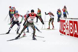 13.01.2017, Val di Fiemme, Italy (ITA): Philipp Orter (AUT), Marjan Jelenko (SLO), Tobias Simon (GER), Jakob Lange (GER), (l-r)  - FIS world cup nordic combined, individual gundersen HS134/10km, Val di Fiemme (ITA). www.nordicfocus.com. © Bragotto/NordicFocus. Every downloaded picture is fee-liable.