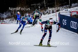 14.01.2017, Val di Fiemme, Italy (ITA): Terence Weber (GER), Samuel Costa (ITA), Espen Andersen (NOR), (l-r)  - FIS world cup nordic combined, team sprint HS134/2x7.5km, Val di Fiemme (ITA). www.nordicfocus.com. © Bragotto/NordicFocus. Every downloaded picture is fee-liable.