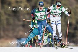 14.01.2017, Val di Fiemme, Italy (ITA): Miroslav Dvorak (CZE), Ilkka Herola (FIN), (l-r)  - FIS world cup nordic combined, team sprint HS134/2x7.5km, Val di Fiemme (ITA). www.nordicfocus.com. © Modica/NordicFocus. Every downloaded picture is fee-liable.