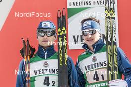 14.01.2017, Val di Fiemme, Italy (ITA): Miroslav Dvorak (CZE), Tomas Portyk (CZE), (l-r) - FIS world cup nordic combined, team sprint HS134/2x7.5km, Val di Fiemme (ITA). www.nordicfocus.com. © Modica/NordicFocus. Every downloaded picture is fee-liable.