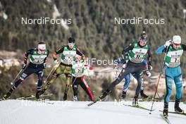 14.01.2017, Val di Fiemme, Italy (ITA): Espen Andersen (NOR), Terence Weber (GER), Samuel Costa (ITA), Francois Braud (FRA), (l-r)  - FIS world cup nordic combined, team sprint HS134/2x7.5km, Val di Fiemme (ITA). www.nordicfocus.com. © Modica/NordicFocus. Every downloaded picture is fee-liable.