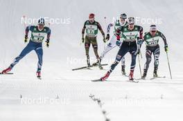 14.01.2017, Val di Fiemme, Italy (ITA): Miroslav Dvorak (CZE), Joergen Graabak (NOR), Alessandro Pittin (ITA), (l-r)  - FIS world cup nordic combined, team sprint HS134/2x7.5km, Val di Fiemme (ITA). www.nordicfocus.com. © Modica/NordicFocus. Every downloaded picture is fee-liable.