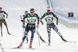14.01.2017, Val di Fiemme, Italy (ITA): Joergen Graabak (NOR), Alessandro Pittin (ITA), (l-r)  - FIS world cup nordic combined, team sprint HS134/2x7.5km, Val di Fiemme (ITA). www.nordicfocus.com. © Modica/NordicFocus. Every downloaded picture is fee-liable.