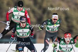 14.01.2017, Val di Fiemme, Italy (ITA): Joergen Graabak (NOR), Alessandro Pittin (ITA), (l-r)  - FIS world cup nordic combined, team sprint HS134/2x7.5km, Val di Fiemme (ITA). www.nordicfocus.com. © Modica/NordicFocus. Every downloaded picture is fee-liable.