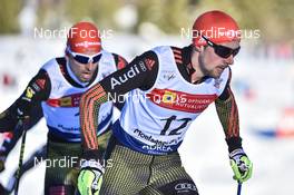 21.01.2017, Chaux-Neuve, France (FRA): Johannes Rydzek (GER), Bjoern Kircheisen (GER) - FIS world cup nordic combined, individual gundersen HS118/10km, Chaux-Neuve (FRA). www.nordicfocus.com. © Thibaut/NordicFocus. Every downloaded picture is fee-liable.