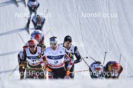 22.01.2017, Chaux-Neuve, France (FRA): Bernhard Gruber (AUT), Johannes Rydzek (GER), Mario Seidl (AUT), Eric Frenzel (GER) - FIS world cup nordic combined, individual gundersen HS118/10km, Chaux-Neuve (FRA). www.nordicfocus.com. © Thibaut/NordicFocus. Every downloaded picture is fee-liable.