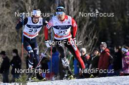 22.01.2017, Chaux-Neuve, France (FRA): Akito Watabe (JPN), Espen Andersen (NOR) - FIS world cup nordic combined, individual gundersen HS118/10km, Chaux-Neuve (FRA). www.nordicfocus.com. © Thibaut/NordicFocus. Every downloaded picture is fee-liable.