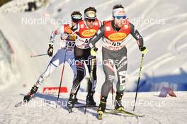 27.01.2017, Seefeld, Austria (AUT): Alessandro Pittin (ITA), Tomaz Druml (AUT), Jussi Salo (FIN) - FIS world cup nordic combined, individual gundersen HS109/5km, Seefeld (AUT). www.nordicfocus.com. © Thibaut/NordicFocus. Every downloaded picture is fee-liable.