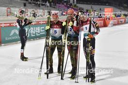 04.02.2017, Pyeong Chang, Korea (KOR): Fabian Riessle (GER), Johannes Rydzek (GER), Mario Seidl (AUT) - FIS world cup nordic combined, individual gundersen HS140/10km, Pyeong Chang (KOR). www.nordicfocus.com. © Thibaut/NordicFocus. Every downloaded picture is fee-liable.
