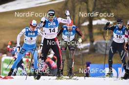 18.03.2017, Schonach, Germany (GER): Adam Cieslar (POL), Akito Watabe (JPN), Johannes Rydzek (GER), Tim Hug (SUI) - FIS world cup nordic combined, individual gundersen HS106/10km, Schonach (GER). www.nordicfocus.com. © Thibaut/NordicFocus. Every downloaded picture is fee-liable.