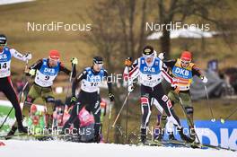 18.03.2017, Schonach, Germany (GER): Johannes Rydzek (GER), Tim Hug (SUI), Mario Seidl (AUT), Eric Frenzel (GER) - FIS world cup nordic combined, individual gundersen HS106/10km, Schonach (GER). www.nordicfocus.com. © Thibaut/NordicFocus. Every downloaded picture is fee-liable.