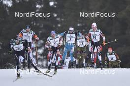 01.03.2017, Lahti, Finland (FIN): Philipp Orter (AUT), Antoine Gerard (FRA), Eric Frenzel (GER), David Pommer (AUT) - FIS nordic world ski championships, nordic combined, individual gundersen HS130/10km, Lahti (FIN). www.nordicfocus.com. © Thibaut/NordicFocus. Every downloaded picture is fee-liable.