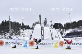 01.03.2017, Lahti, Finland (FIN): Espen Andersen (NOR), Eric Frenzel (GER), Yoshito Watabe (JPN) - FIS nordic world ski championships, nordic combined, individual gundersen HS130/10km, Lahti (FIN). www.nordicfocus.com. © Thibaut/NordicFocus. Every downloaded picture is fee-liable.