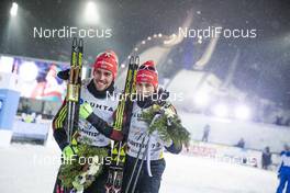 03.03.2017, Lahti, Finland (FIN): Rydzek Johannes (GER), Frenzel Eric (GER), (l-r)  - FIS nordic world ski championships, nordic combined, team sprint HS130/2x7.5km, Lahti (FIN). www.nordicfocus.com. © Modica/NordicFocus. Every downloaded picture is fee-liable.