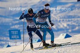 03.12.2017, Lillehammer, Norway (NOR): Taihei Kato (JPN), Laurent Muhlethaler (FRA), (l-r)  - FIS world cup nordic combined, individual gundersen HS138/10km, Lillehammer (NOR). www.nordicfocus.com. © Rauschendorfer/NordicFocus. Every downloaded picture is fee-liable.