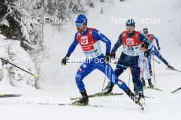 17.12.2017, Ramsau, Austria (AUT): Alessandro Pittin (ITA), Hideaki Nagai (JPN), (l-r)  - FIS world cup nordic combined, individual gundersen HS96/10km, Ramsau (AUT). www.nordicfocus.com. © Rauschendorfer/NordicFocus. Every downloaded picture is fee-liable.