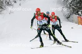 17.12.2017, Ramsau, Austria (AUT): Johannes Rydzek (GER), Terence Weber (GER), (l-r)  - FIS world cup nordic combined, individual gundersen HS96/10km, Ramsau (AUT). www.nordicfocus.com. © Rauschendorfer/NordicFocus. Every downloaded picture is fee-liable.