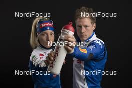 25.11.2017, Oestersund, Sweden, (SWE): Federica Sanfilippo (ITA), Lukas Hofer (ITA), (l-r) - IBU world cup biathlon, photoshooting, Oestersund (SWE). www.nordicfocus.com. © Manzoni/NordicFocus. Every downloaded picture is fee-liable.