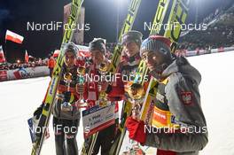 28.01.2017, Willingen, Germany (GER): Maciej Kot (POL), Piotr Zyla (POL), Dawid Kubacki (POL), Kamil Stoch (POL), (l-r) - FIS world cup ski jumping, team HS145, Willingen (GER). www.nordicfocus.com. © Rauschendorfer/NordicFocus. Every downloaded picture is fee-liable.