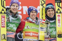 26.03.2017, Planica, Slovenia (SLO): Andreas Wellinger (GER), Stefan Kraft (AUT), Noriaki Kasai (JPN), (l-r) - FIS world cup ski flying, individual HS225, Planica (SLO). www.nordicfocus.com. © Modica/NordicFocus. Every downloaded picture is fee-liable.