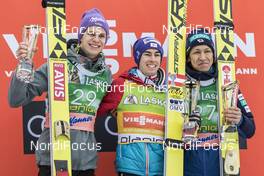 26.03.2017, Planica, Slovenia (SLO): Andreas Wellinger (GER), Stefan Kraft (AUT), Noriaki Kasai (JPN), (l-r) - FIS world cup ski flying, individual HS225, Planica (SLO). www.nordicfocus.com. © Modica/NordicFocus. Every downloaded picture is fee-liable.