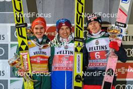 30.12.2017, Oberstdorf, Germany (GER): Richard Freitag (GER), (l-r), Kamil Stoch (POL), Dawid Kubacki (POL), (l-r)  - FIS world cup ski jumping, four hills tournament, individual HS137, Oberstdorf (GER). www.nordicfocus.com. © Rauschendorfer/NordicFocus. Every downloaded picture is fee-liable.