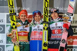 30.12.2017, Oberstdorf, Germany (GER): Richard Freitag (GER), (l-r), Kamil Stoch (POL), Dawid Kubacki (POL), (l-r)  - FIS world cup ski jumping, four hills tournament, individual HS137, Oberstdorf (GER). www.nordicfocus.com. © Rauschendorfer/NordicFocus. Every downloaded picture is fee-liable.