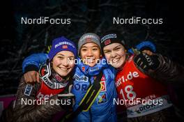 17.12.2017, Hinterzarten, Germany (GER): AnnaOdine Stroem (NOR), Silje Opseth (NOR), Thea Sofie Kleven (NOR) - FIS world cup ski jumping ladies, individual HS108, Hinterzarten (GER). www.nordicfocus.com. © Tumashov/NordicFocus. Every downloaded picture is fee-liable.