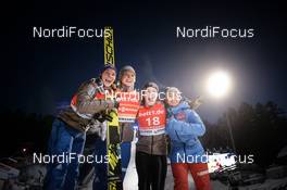 17.12.2017, Hinterzarten, Germany (GER): AnnaOdine Stroem (NOR), Silje Opseth (NOR), Thea Sofie Kleven (NOR), Maren Lundby (NOR) - FIS world cup ski jumping ladies, individual HS108, Hinterzarten (GER). www.nordicfocus.com. © Tumashov/NordicFocus. Every downloaded picture is fee-liable.