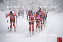 14.01.2017, Seefeld, Austria (AUT): Kjetil Dammen (NOR), Torgeir Skare Thygesen (NOR), Stian Hoelgaard (NOR), (l-r)  - Visma Ski Classics Kaiser Maximilian Lauf, Seefeld (AUT). www.nordicfocus.com. © Rauschendorfer/NordicFocus. Every downloaded picture is fee-liable.