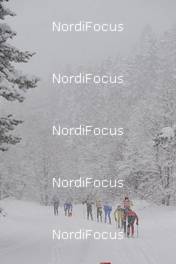 14.01.2017, Seefeld, Austria (AUT): group of athletes in the snowy forest - Visma Ski Classics Kaiser Maximilian Lauf, Seefeld (AUT). www.nordicfocus.com. © Rauschendorfer/NordicFocus. Every downloaded picture is fee-liable.
