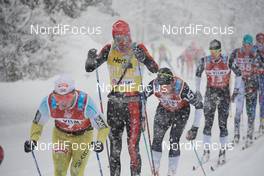 14.01.2017, Seefeld, Austria (AUT): Johan Kjoelstad (NOR), Tord Asle Gjerdalen (NOR), Markus Ottosson (SWE), (l-r)  - Visma Ski Classics Kaiser Maximilian Lauf, Seefeld (AUT). www.nordicfocus.com. © Rauschendorfer/NordicFocus. Every downloaded picture is fee-liable.
