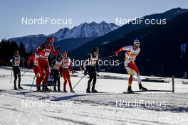 22.01.2017, Lienz, Austria (AUT): Loic Guigonnet (FRA), Bastien Poirrier (FRA), Ivan Perrilat-Boiteux (FRA), Thomas Chambellant (FRA), Imanol Rojo (ESP), (l-r)  - FIS Marathon Cup Dolomitenlauf, Lienz (AUT). www.nordicfocus.com. © Bragotto/NordicFocus. Every downloaded picture is fee-liable.