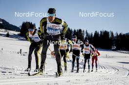 21.01.2017, Lienz, Austria (AUT): Toni Escher (GER), Martin Sutter (AUT), Damien Tarantola (FRA), (l-r)  - FIS Marathon Cup Dolomitenlauf, Lienz (AUT). www.nordicfocus.com. © Bragotto/NordicFocus. Every downloaded picture is fee-liable.