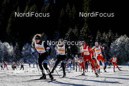 22.01.2017, Lienz, Austria (AUT): Loic Guigonnet (FRA), Ivan Perrilat-Boiteux (FRA), Candide Pralong (FRA), Imanol Rojo (ESP), (l-r)  - FIS Marathon Cup Dolomitenlauf, Lienz (AUT). www.nordicfocus.com. © Bragotto/NordicFocus. Every downloaded picture is fee-liable.