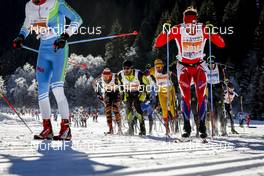 21.01.2017, Lienz, Austria (AUT): Martin Sutter (AUT), Michael Kirchler (AUT), Martin Mesotitsch (AUT), (l-r)  - FIS Marathon Cup Dolomitenlauf, Lienz (AUT). www.nordicfocus.com. © Bragotto/NordicFocus. Every downloaded picture is fee-liable.
