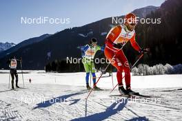 22.01.2017, Lienz, Austria (AUT): Toni Escher (GER), Kari Varis (FIN), Thomas Chambellant (FRA), (l-r)  - FIS Marathon Cup Dolomitenlauf, Lienz (AUT). www.nordicfocus.com. © Bragotto/NordicFocus. Every downloaded picture is fee-liable.
