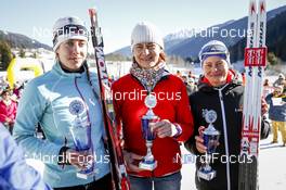 22.01.2017, Lienz, Austria (AUT): Simeoni Federica (ITA), Ganner Renate (GER), Stadlerova Sarka (CZE), (l-r) - FIS Marathon Cup Dolomitenlauf, Lienz (AUT). www.nordicfocus.com. © Bragotto/NordicFocus. Every downloaded picture is fee-liable.