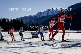 22.01.2017, Lienz, Austria (AUT): Sergio Bonaldi (ITA), Jeremie Millereau (FRA), Adrien Mougel (FRA), (l-r)  - FIS Marathon Cup Dolomitenlauf, Lienz (AUT). www.nordicfocus.com. © Bragotto/NordicFocus. Every downloaded picture is fee-liable.