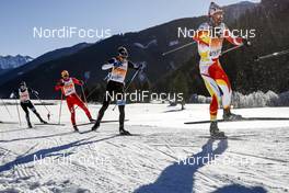 22.01.2017, Lienz, Austria (AUT): Antoine Agnellet (FRA), Benoit Chauvet (FRA), Ivan Perrilat-Boiteux (FRA), Imanol Rojo (ESP), (l-r)  - FIS Marathon Cup Dolomitenlauf, Lienz (AUT). www.nordicfocus.com. © Bragotto/NordicFocus. Every downloaded picture is fee-liable.