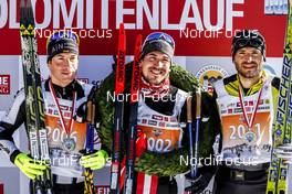 21.01.2017, Lienz, Austria (AUT): Thomas Freimuth (GER), Damien Tarantola (FRA), Martin Sutter (AUT), (l-r) - FIS Marathon Cup Dolomitenlauf, Lienz (AUT). www.nordicfocus.com. © Bragotto/NordicFocus. Every downloaded picture is fee-liable.