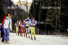 29.01.2017, Molina di Fiemme, Italy (ITA): Torgeir Skare Thygesen (NOR), Simen Haakon Oestensen (NOR), (l-r), Johan Kjoelstad (NOR), (l-r)  - Ski Classics and FIS Marathon Cup Marcialonga, Molina di Fiemme (ITA). www.nordicfocus.com. © Bragotto/NordicFocus. Every downloaded picture is fee-liable.