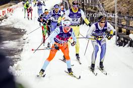 29.01.2017, Molina di Fiemme, Italy (ITA): Florian Rohde (GER), Tatjana Mannima, Chris Andre Jespersen (NOR), (l-r)  - Ski Classics and FIS Marathon Cup Marcialonga, Molina di Fiemme (ITA). www.nordicfocus.com. © Bragotto/NordicFocus. Every downloaded picture is fee-liable.