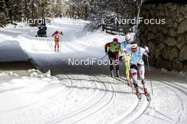 11.02.2017, Cortina-Toblach, Italy (ITA): Stian Hoelgaard (NOR), Andreas Nygaard (NOR), Oystein Pettersen (NOR), (l-r)  - Ski Classics, Cortina-Toblach (ITA). www.nordicfocus.com. © Bragotto/NordicFocus. Every downloaded picture is fee-liable.