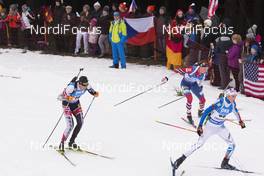 06.01.2018, Oberhof, Germany (GER): Julian Eberhard (AUT), Henrik l'Abee-Lund (NOR), Tero Seppaelae (FIN), (l-r) -  IBU world cup biathlon, pursuit men, Oberhof (GER). www.nordicfocus.com. © Manzoni/NordicFocus. Every downloaded picture is fee-liable.