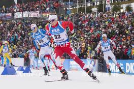 06.01.2018, Oberhof, Germany (GER): Tero Seppaelae (FIN), Scott Gow (CAN), Anton Sinapov (BUL), (l-r) -  IBU world cup biathlon, pursuit men, Oberhof (GER). www.nordicfocus.com. © Manzoni/NordicFocus. Every downloaded picture is fee-liable.