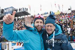 06.01.2018, Oberhof, Germany (GER): Daniel Kuzmin (SVK), husband of Anasassia Kuzmina (SVK), Hans Hobi (SUI)  -  IBU world cup biathlon, pursuit women, Oberhof (GER). www.nordicfocus.com. © Manzoni/NordicFocus. Every downloaded picture is fee-liable.