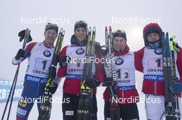 07.01.2018, Oberhof, Germany (GER): Tarjei Boe (NOR), Lars Helge Birkeland (NOR), Henrik L'abee-Lund (NOR), Vetle Sjaastad Christiansen (NOR), (l-r) -  IBU world cup biathlon, relay men, Oberhof (GER). www.nordicfocus.com. © Manzoni/NordicFocus. Every downloaded picture is fee-liable.
